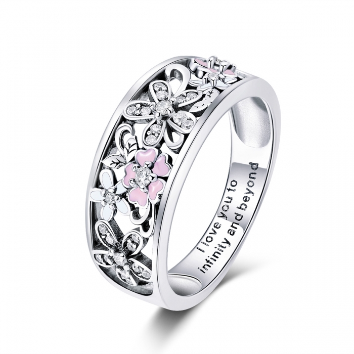 Inel argint 925 cu floricele - I love you to infinity and beyond - Be Nature IST0055 [7]