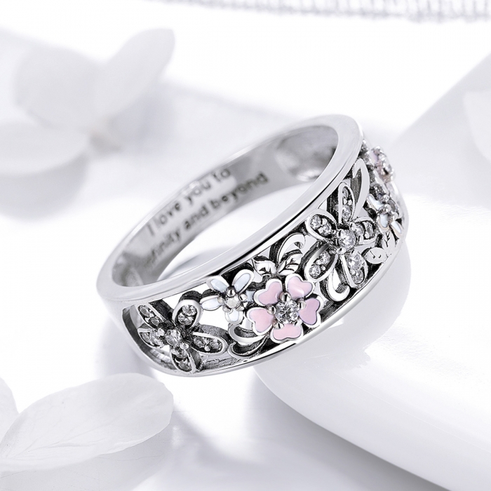 Inel argint 925 cu floricele - I love you to infinity and beyond - Be Nature IST0055 [2]