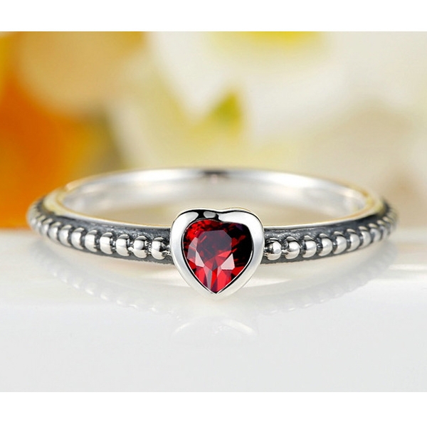 Inel argint 925 cu inimioara rosie - Be in Love IST0008 [2]