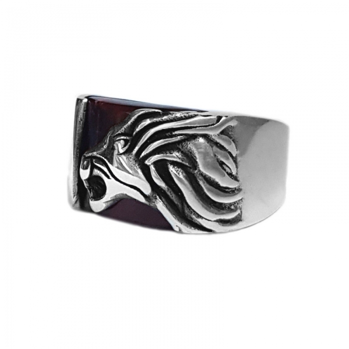 Inel argint 925 cu leu si ochi de tigru [3]