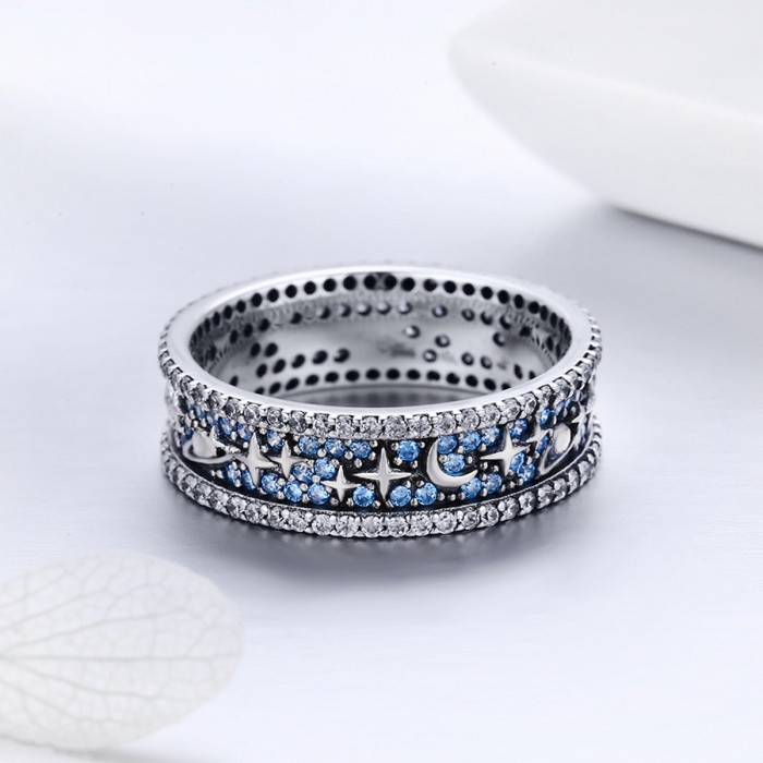 Inel argint 925 cu stelute, planete, semiluni si zirconii - Be Nature IST0050 [2]