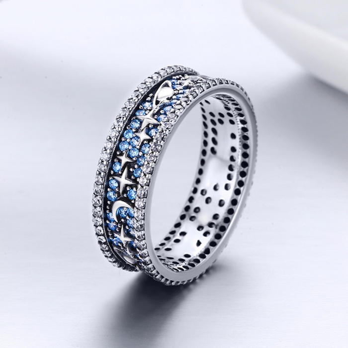 Inel argint 925 cu stelute, planete, semiluni si zirconii - Be Nature IST0050 [5]