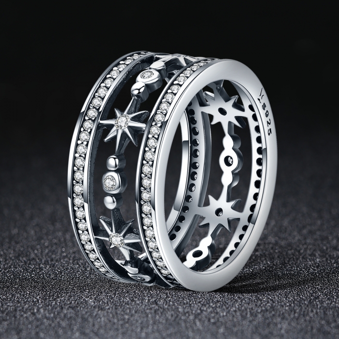 Inel argint 925 cu stelute stralucitoare si zirconii albe - Be Elegant IST0038 [2]