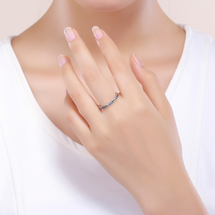 Inel argint 925 cu zirconii multicolore de jur imprejur - Be Elegant IST0057 [5]