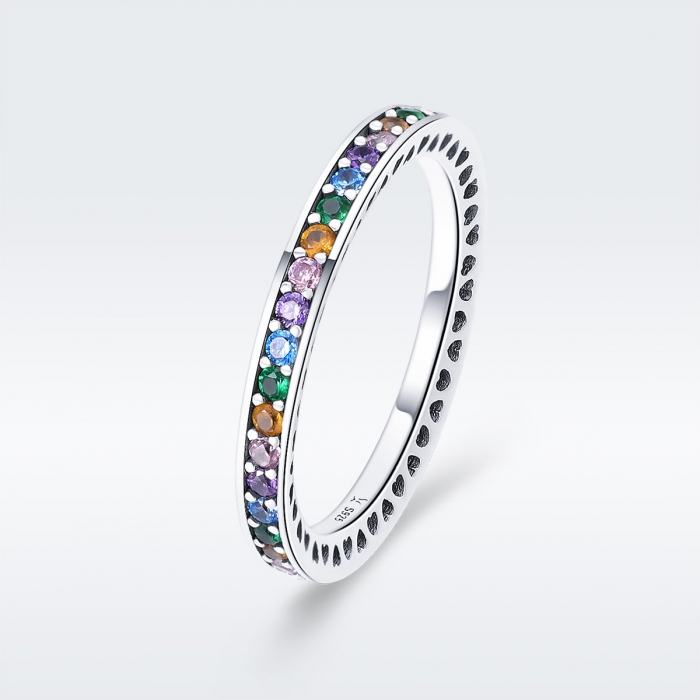 Inel argint 925 cu zirconii multicolore de jur imprejur - Be Elegant IST0057 [6]