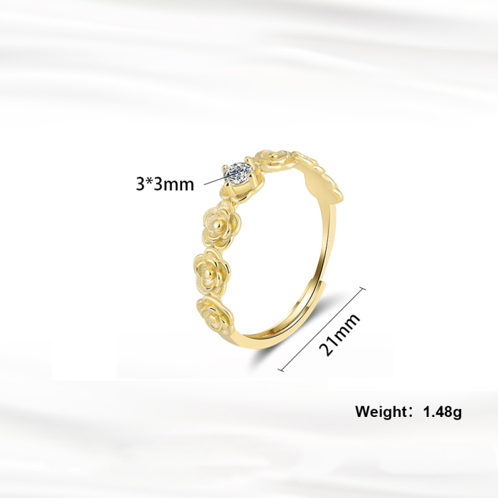 Inel argint 925 placat cu aur 14K cu zirconiu [4]