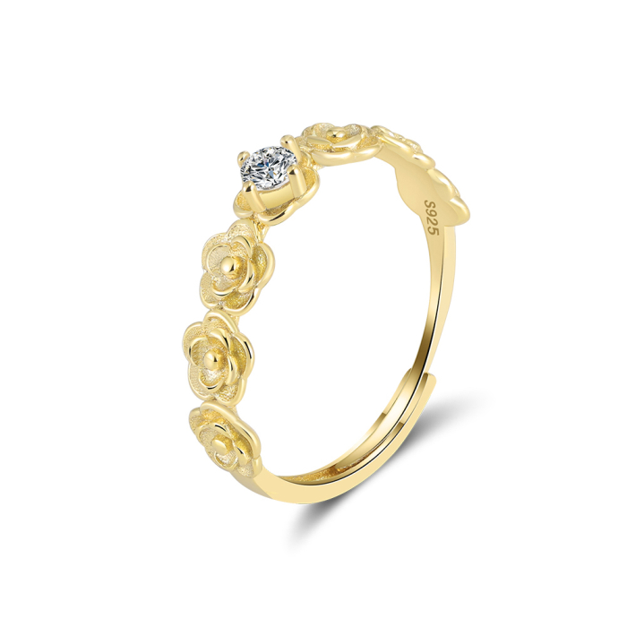 Inel argint 925 placat cu aur 14K cu zirconiu [1]