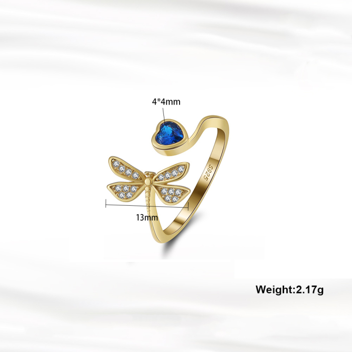 Inel argint 925 placat cu rodiu cu zirconiu safir [5]