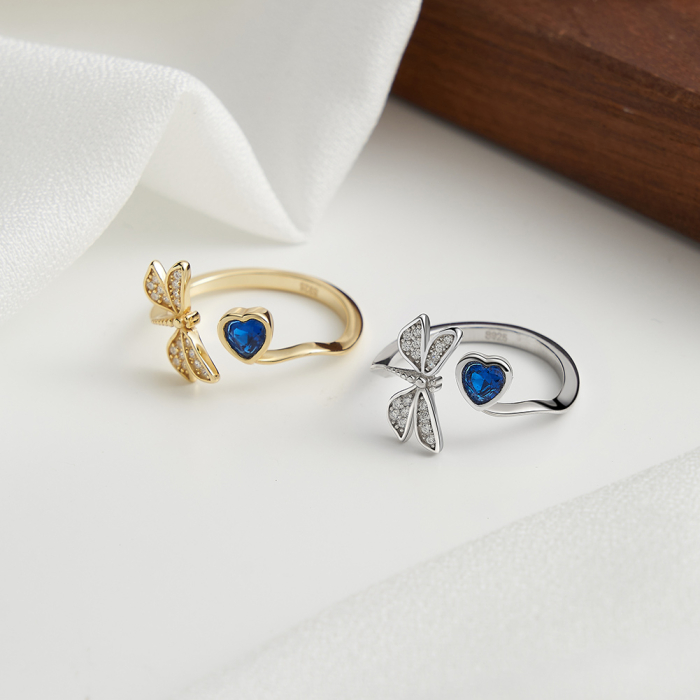 Inel argint 925 placat cu rodiu cu zirconiu safir [3]