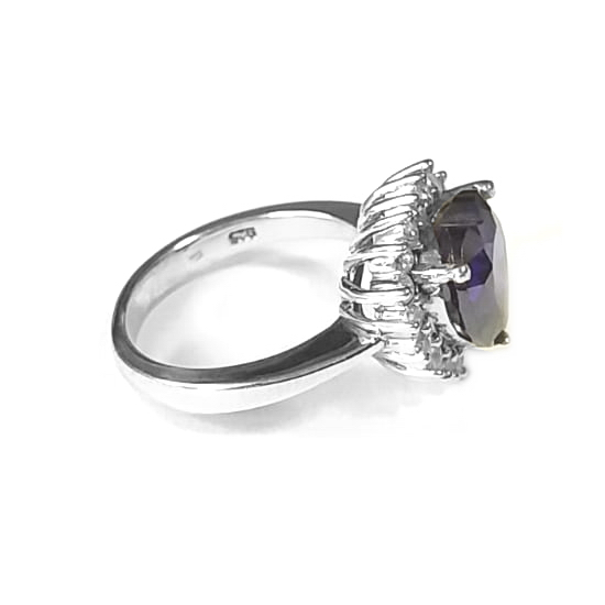 Inel argint 925 rodiat cu inimioara mov [3]