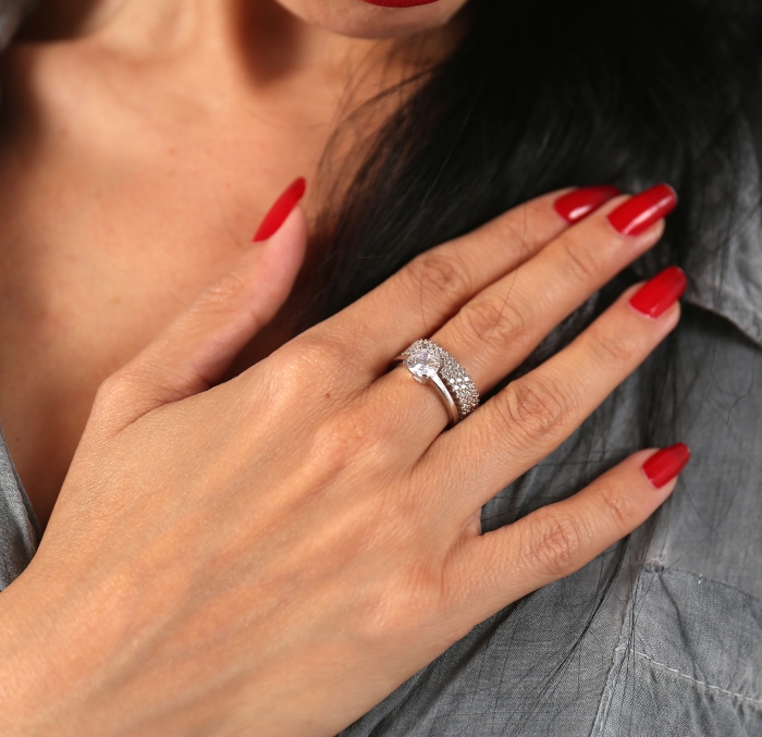 Inel argint 925 rodiat cu zirconii albe - Be Elegant ITU0081 [2]