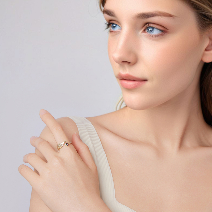 Inel argint aripa de inger si inmioara [14]