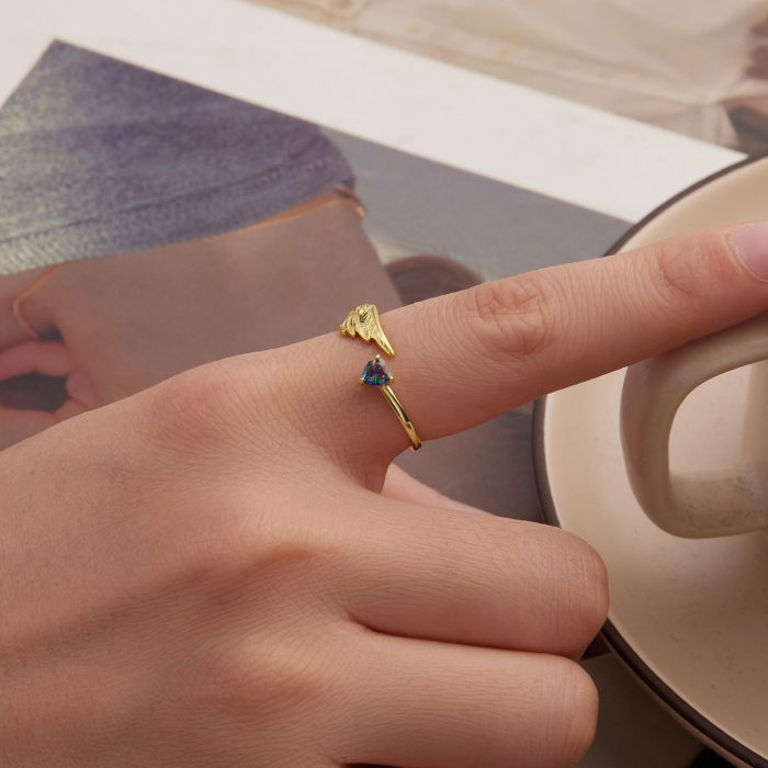 Inel argint aripa de inger si inmioara [2]