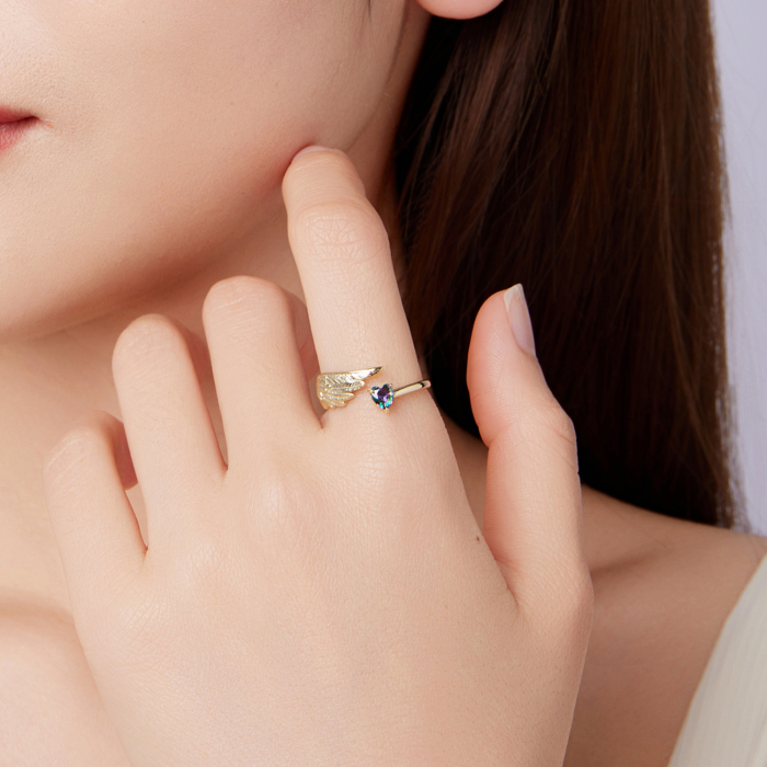 Inel argint aripa de inger si inmioara [4]