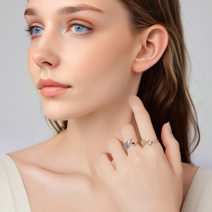 Inel argint aripa de inger si inmioara [9]