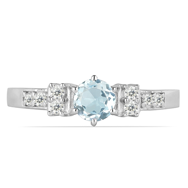 Inel argint Artemisia, 925, cu topaz albastru si zirconiu alb - IVA0018 [2]