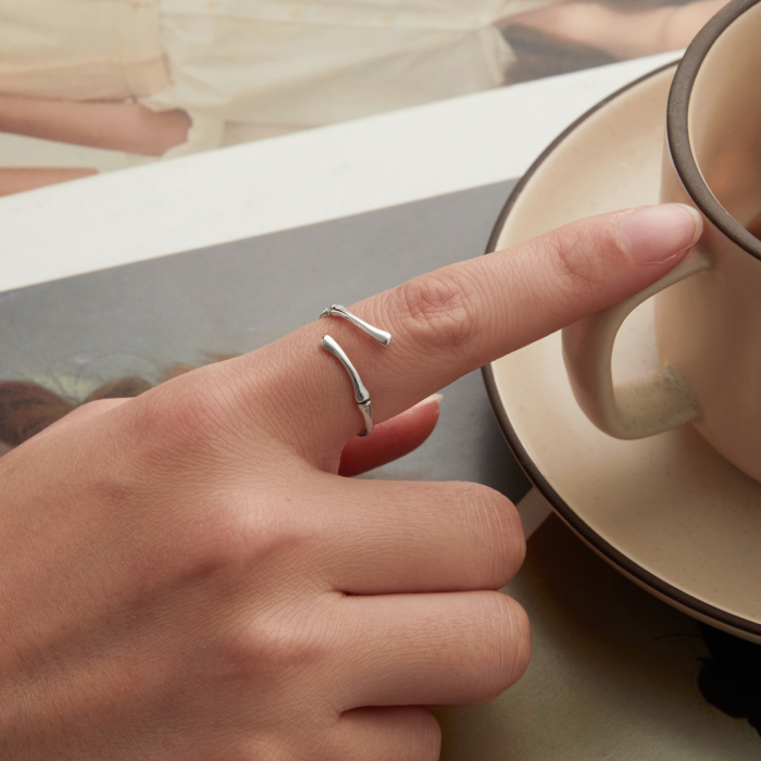 Inel argint bambus [4]