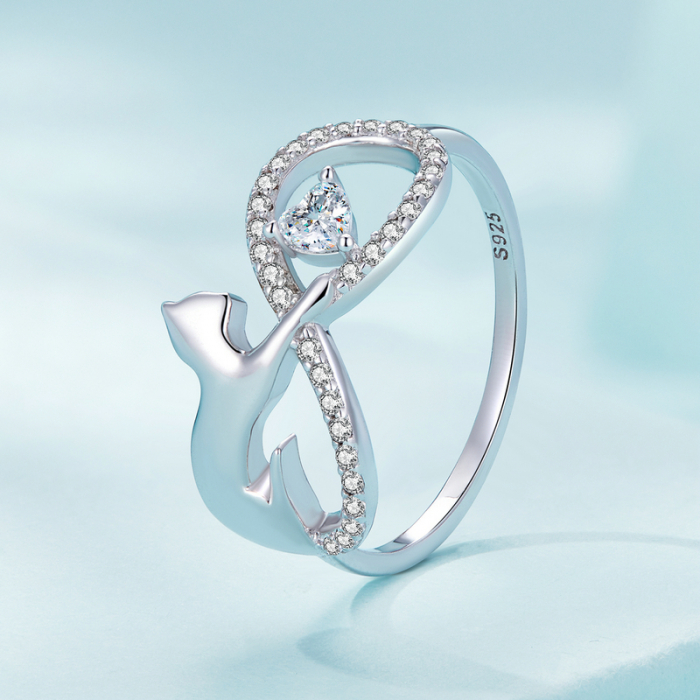 Inel argint cat infinity [3]