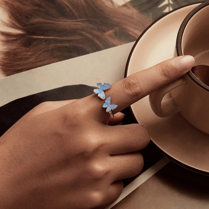 Inel argint cu fluturasi [12]