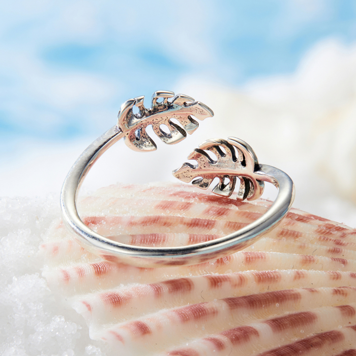 Inel argint cu frunze [9]