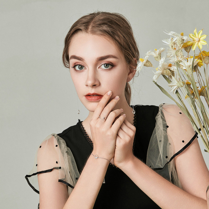 Inel argint cu lant si zirconii [5]