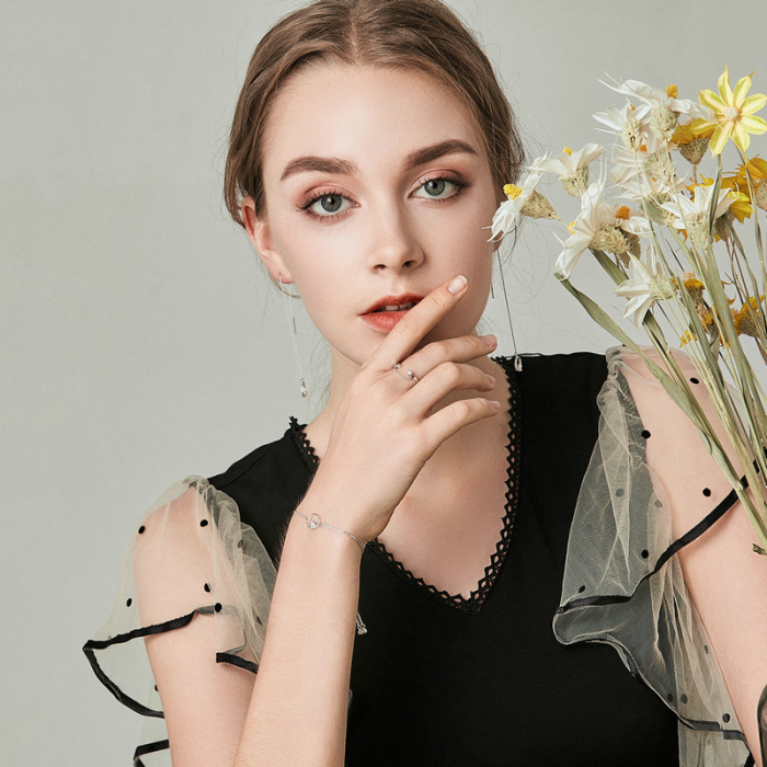 Inel argint cu lant si zirconii [4]