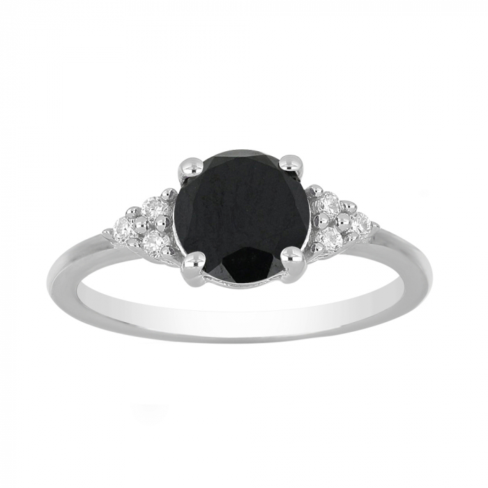 Inel argint cu onix si 6 cristale de zirconiu alb - IVA0080 [3]