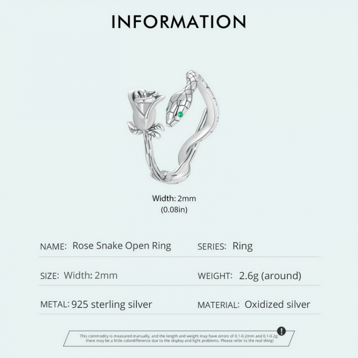 Inel argint cu sarpe si trandafir [9]