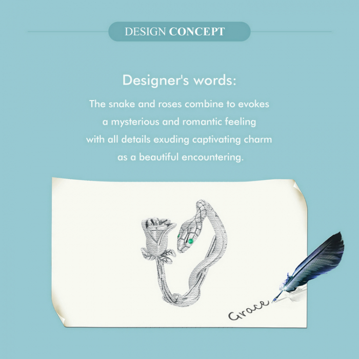 Inel argint cu sarpe si trandafir [12]