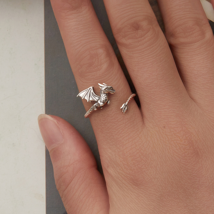 Inel argint dragon zburator [5]