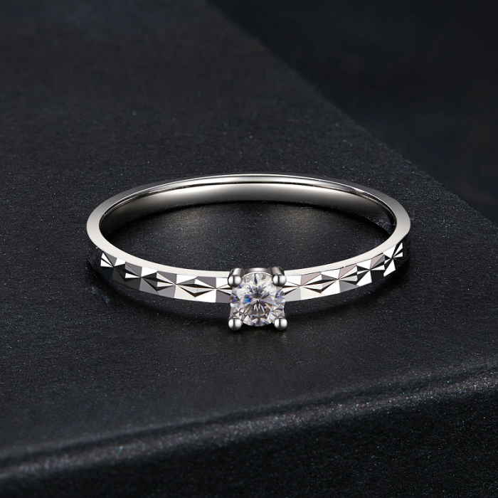 Inel argint elegant cu Moissanit [5]