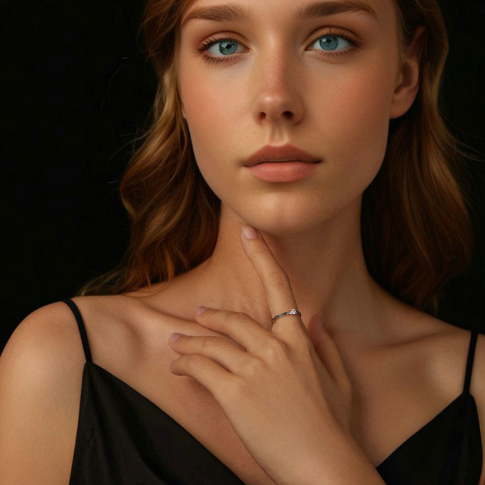 Inel argint elegant cu Moissanit [4]