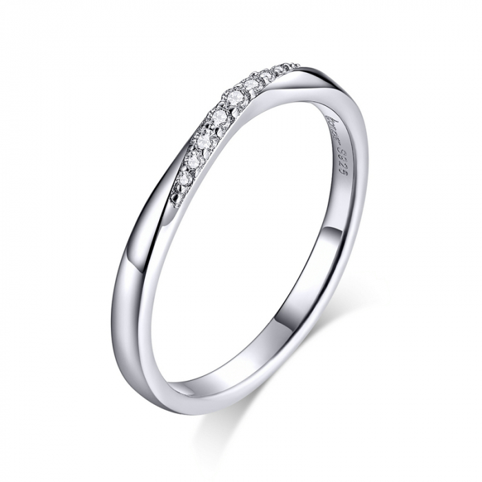 Inel argint elegant cu zirconii je t'aime [6]
