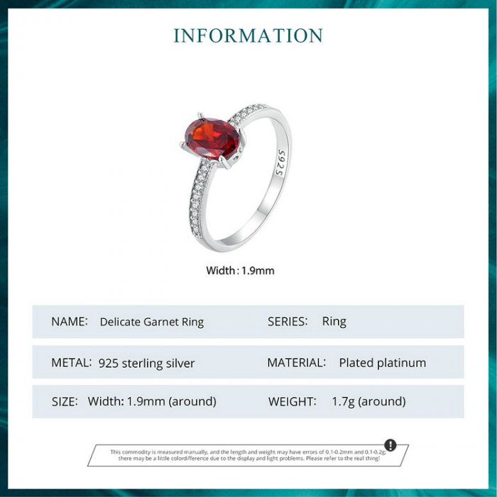 Inel argint elegant cu zirconiu granat [10]