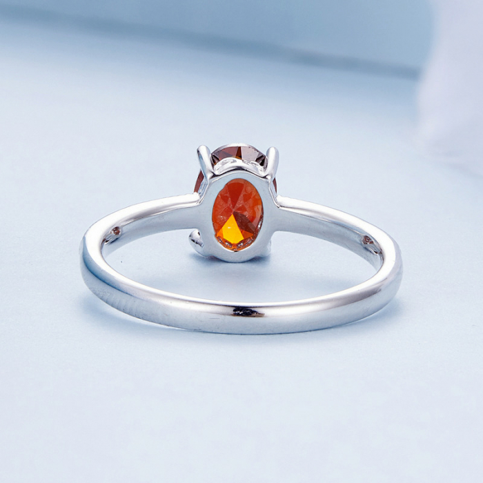 Inel argint elegant cu zirconiu granat [5]