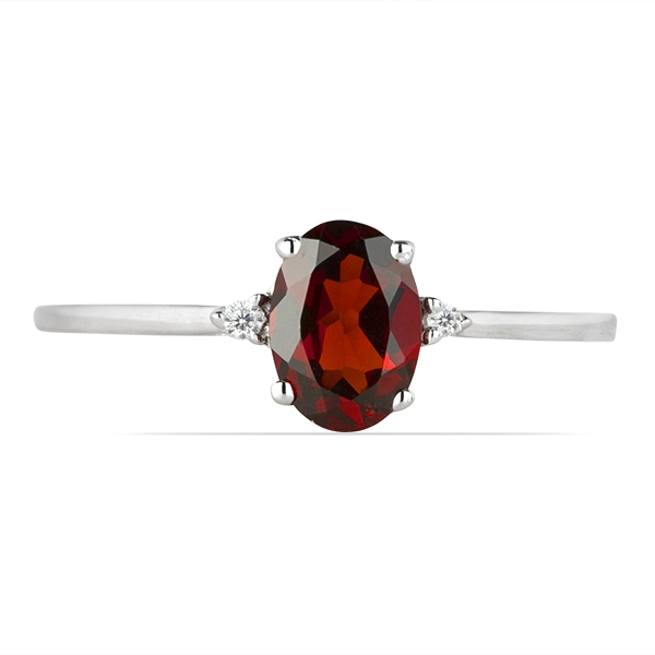 Inel argint Elisabeta, 925, cu granat si zirconiu alb - IVA0044 [2]