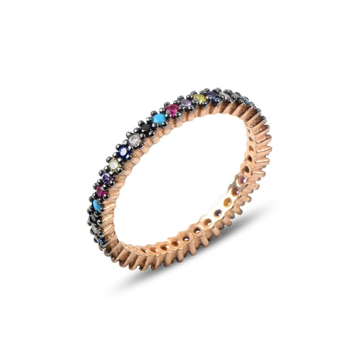 Inel argint Eternity cu un rand de zirconii mixte [2]