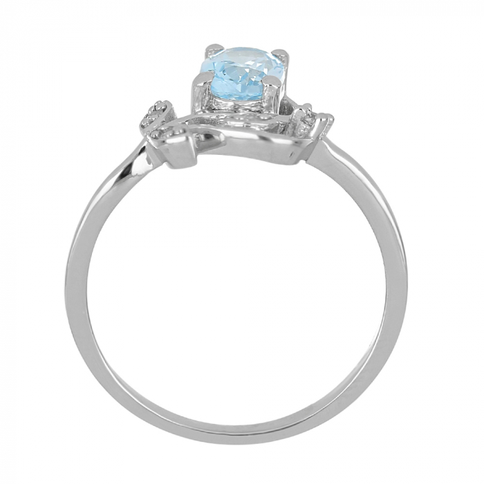 Inel argint floare cu topaz si cristale de zirconiu alb - IVA0093 [4]