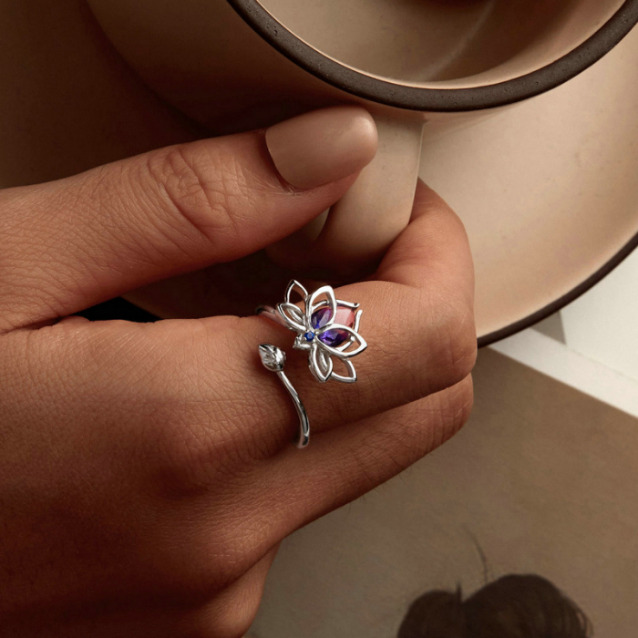 Inel argint floare de lotus [6]