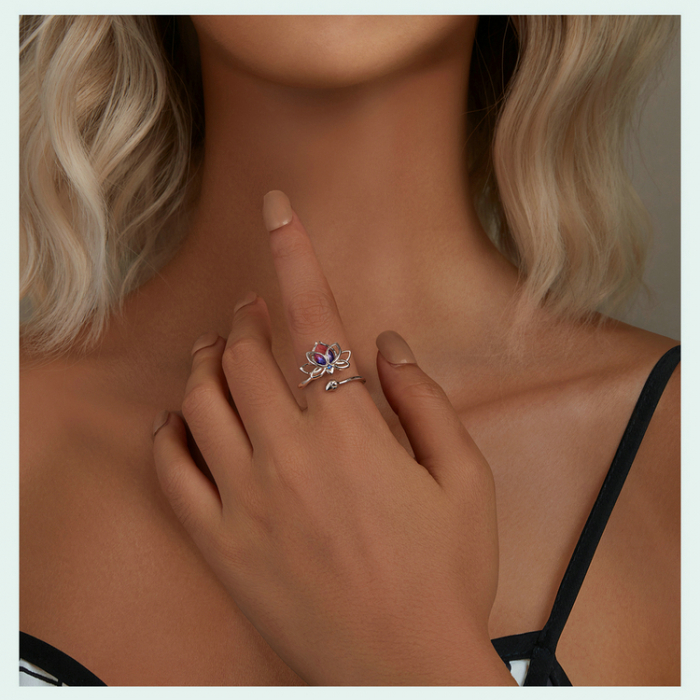 Inel argint floare de lotus [13]