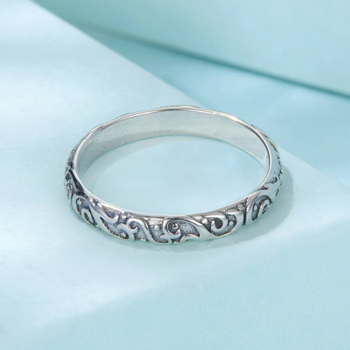 Inel argint floral [7]