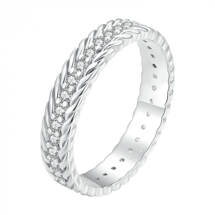 Inel argint impletit cu zirconii [6]