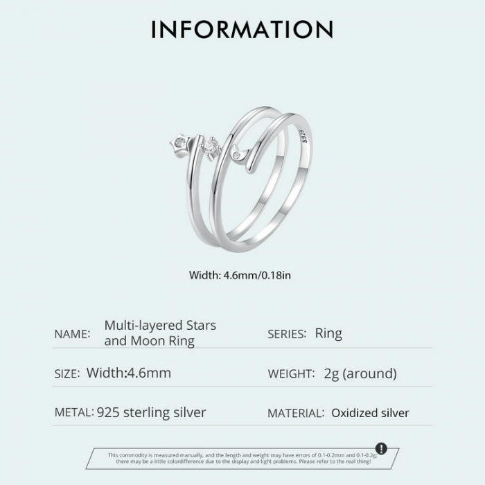 Inel argint inel spiralat cu luna si luceafar [8]