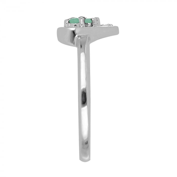 Inel argint inima cu 3 pietre de Smarald (Emerald) - IVA0107 [4]