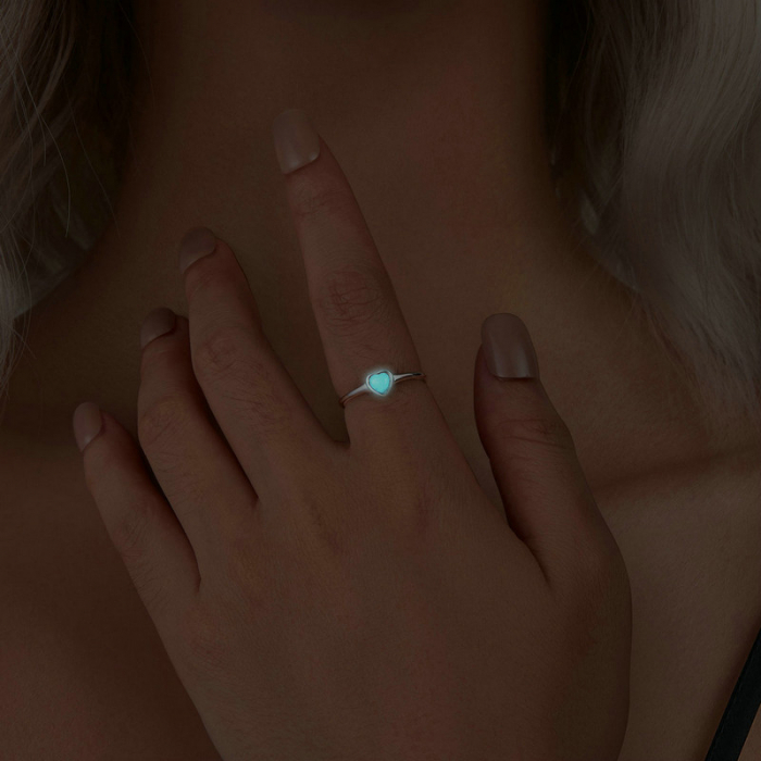 Inel argint inima luminoasa [10]