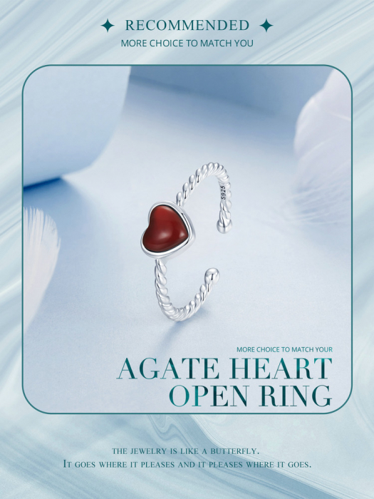 Inel argint Love cu agat [16]