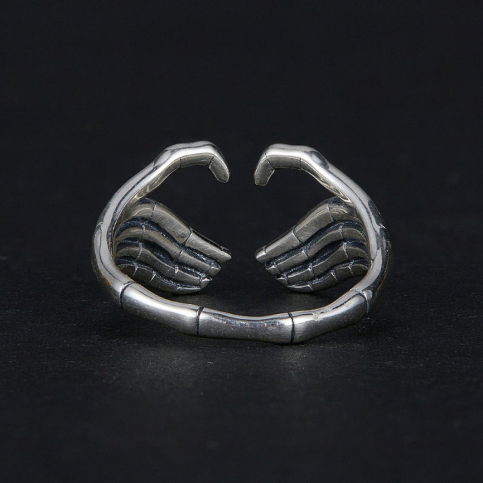 Inel argint mana schelet, reglabil [8]