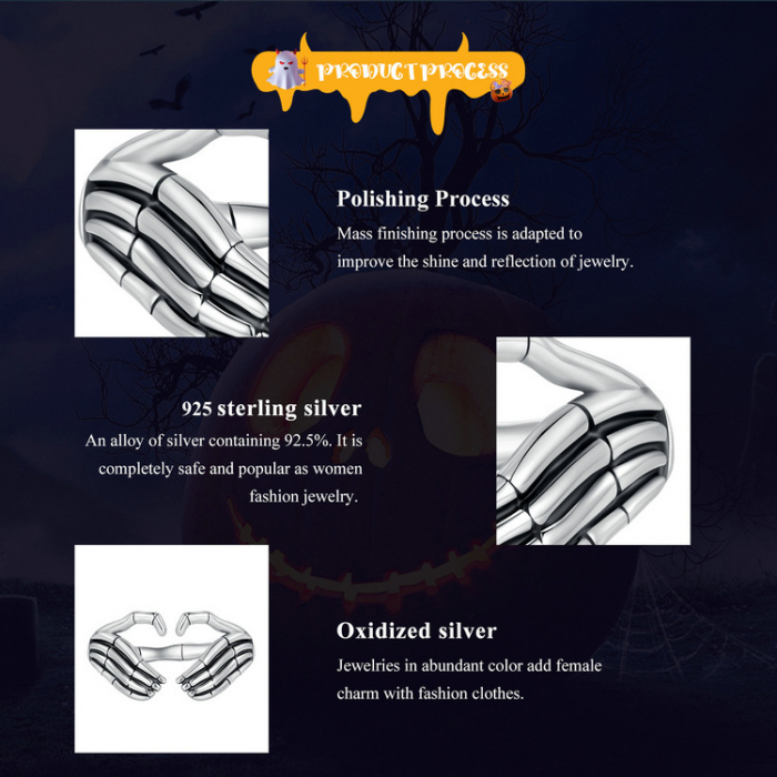 Inel argint mana schelet, reglabil [7]