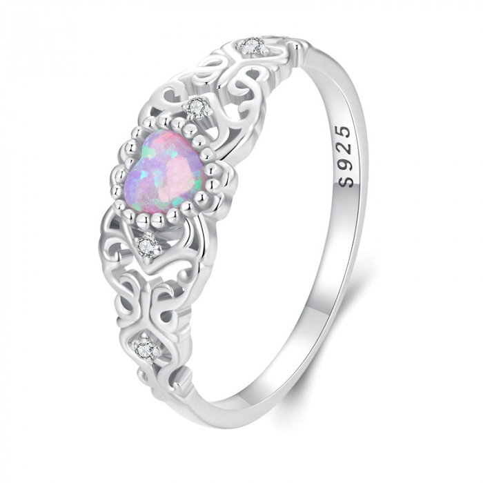 Inel argint opal roz [7]