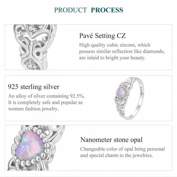 Inel argint opal roz [9]